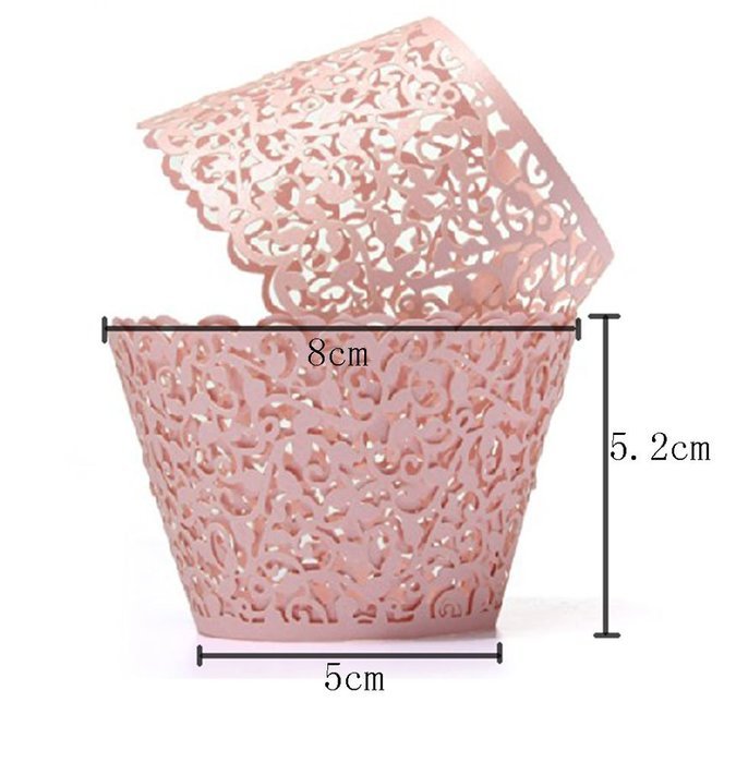 Kobwa(TM) Muffin Case Cupcake Papper Cup Liner Birthday Wedding Cake Wrapper (Red) with Kobwa's Keyring N7