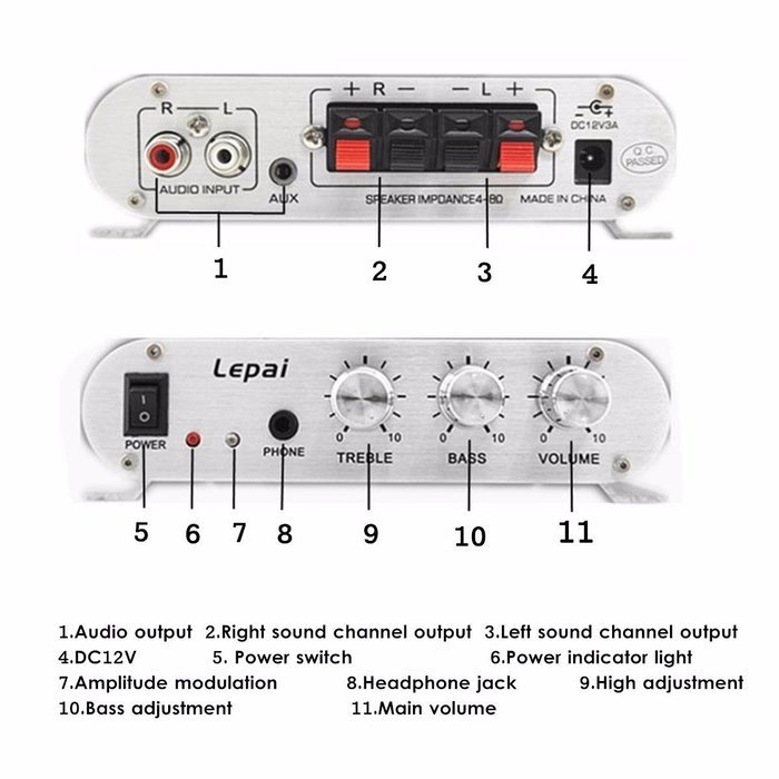 Mini Amplifier, ELEGIANT 200W+200W High Power Super Bass HiFi Dual 2.1-Channel Car Amplifier for CD Automobile... N5