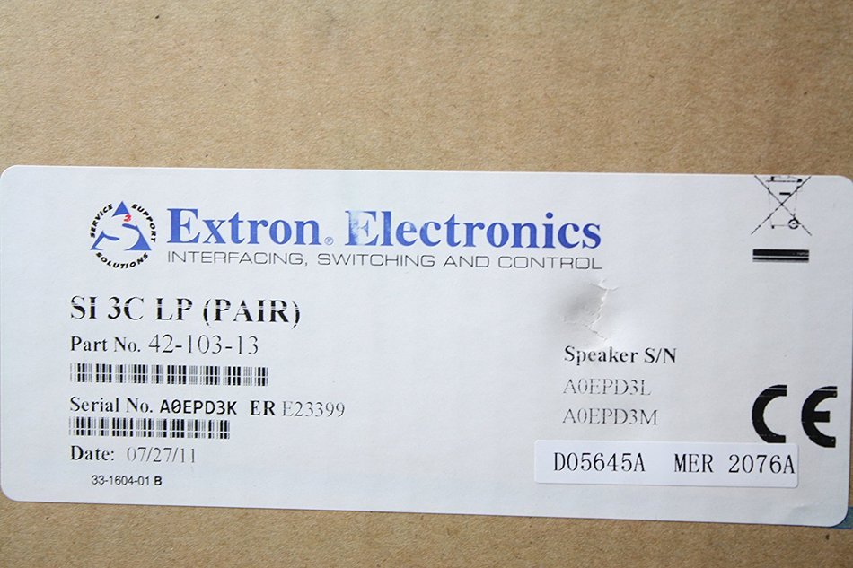 Extron Electronics 42-103-13 Full-Range 8 Ohm Ceiling Speakers With 4"&nbsp;Low Profile Back Can N2