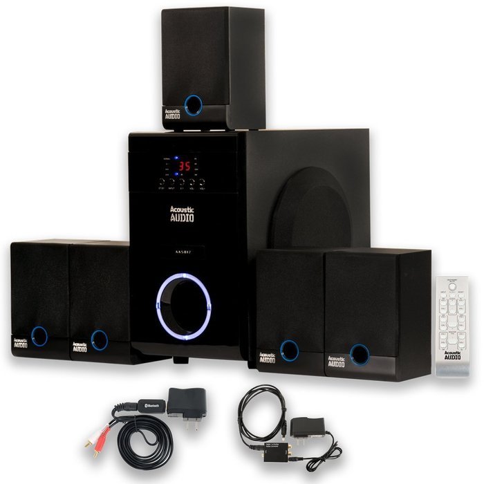 Acoustic Audio AA5817 Home Theater 5.1 Speaker System with Bluetooth and Optical Input N2