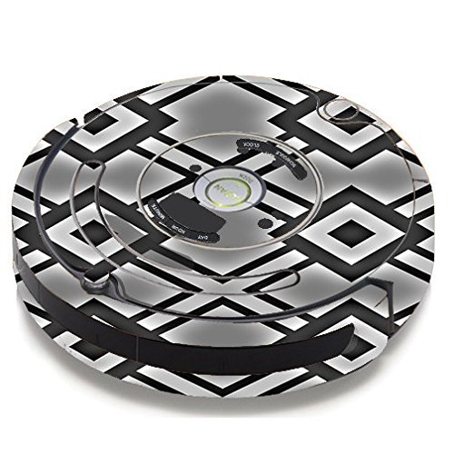Skin Decal Vinyl Wrap For IRobot Roomba 650 655 Vacuum / Diamond Grey Pattern