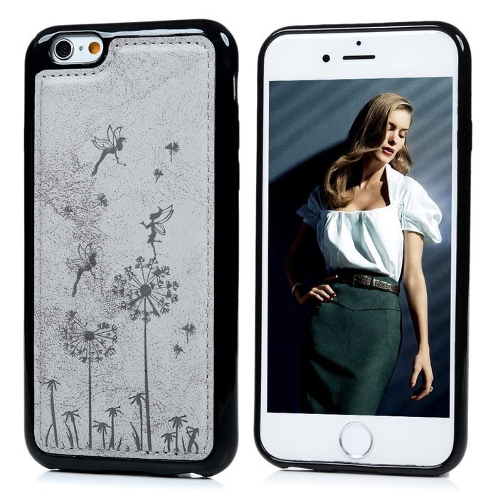 iPhone 6S Case,iPhone 6 Case (4.7") - Slim Fit Shock-Absorption Soft TPU Rubber Gel Bumper Vintage Embossed Dandelions... N17