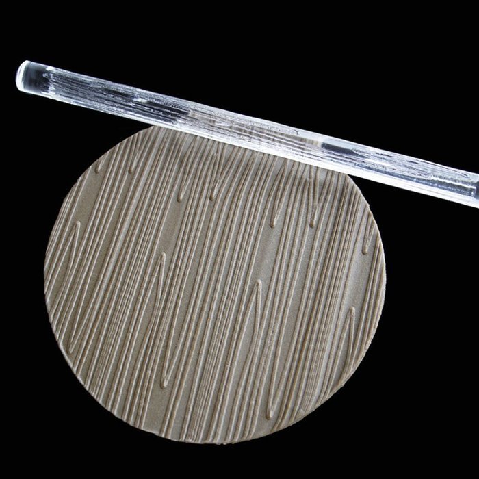 Fondant Transparent Acrylic Carved Wood Grain Printing Non-stick Mini Rolling Pin for Cake Decorating Tool N12