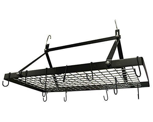 Range Kleen CW6013 Enamel Rectangle Pot Rack, Black
