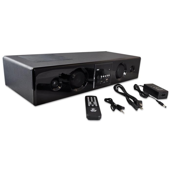 Pyle WiFi Sound Bar Speakers - Sound Base - 2.0-Channel Home Theater Speaker System, - USB/SD/MP3 Readers - Black... N9