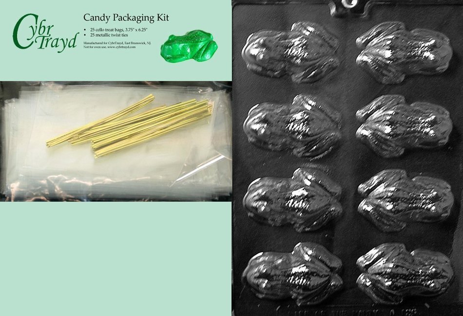 Cybrtrayd MdK25G-A126 Frog Animal Chocolate Candy Mold with Packaging Kit