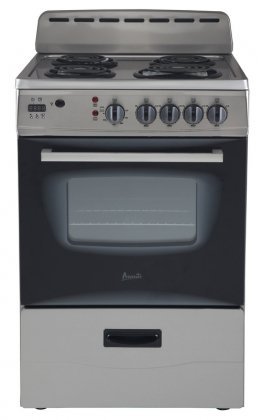 Avanti ER24P3SG 24" Freestanding Electric Range with Deluxe See-Thru Glass Oven Door in Stainless Steel