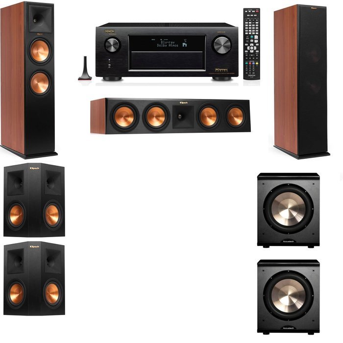 Klipsch RP-280F Tower Speakers CH-PL-200-5.2-Denon AVR-X4100W
