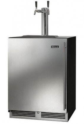 Perlick HC24TO-3-1L2 24" Commercial Series Outdoor Beer Dispenser with Dual Tap Stainless Steel Interior and Complete...