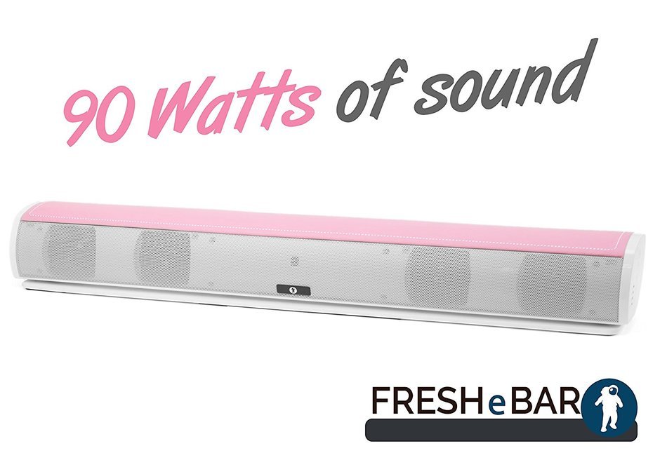 Bluetooth Leather Television Sound Bar - FRESHeBAR TV Soundbar - 24 inch, 90 Watt with Built-in Subwoofer - White... N12