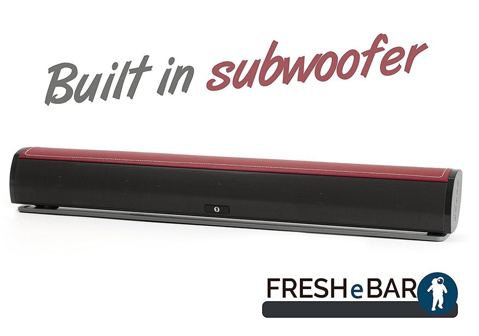 Bluetooth Leather Television Sound Bar - FRESHeBAR TV Soundbar - 24 inch, 90 Watt with Built-in Subwoofer - White... N16