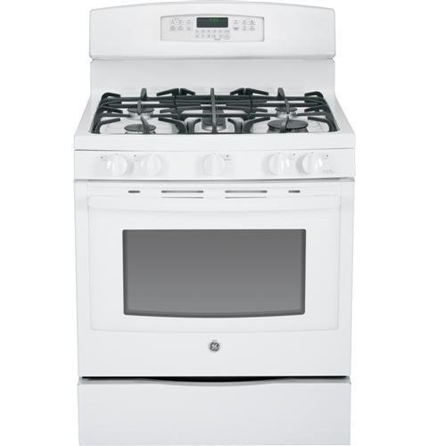 GE JGB750DEFWW 30" White Gas Sealed Burner Range - Convection
