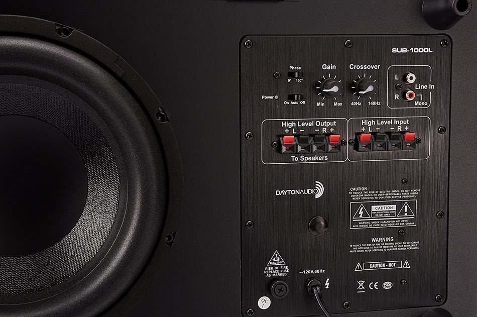 Dayton Audio SUB-1000L 10" 100 Watt Low-Profile Powered Subwoofer N4