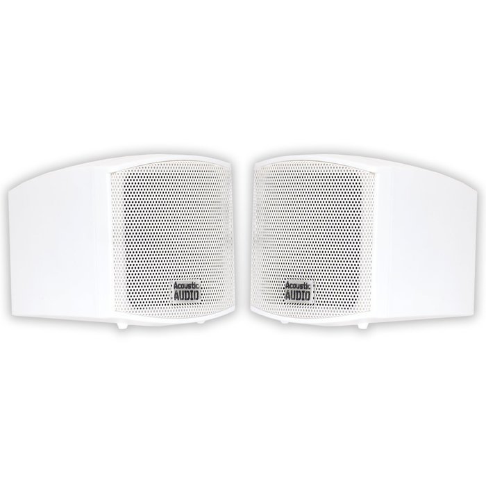 Acoustic Audio AA321W Surround Speakers, White, Set of 2 N3