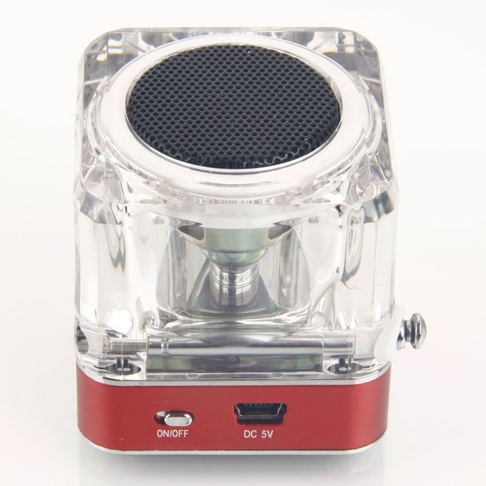 Getmore Portable Mini Multimedia Speaker LCD Mp3 Player Fm Radio for Micro Sd Mp3 USB Red N8
