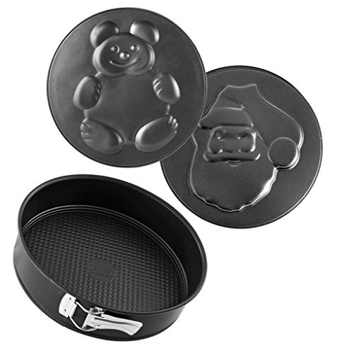 Zenker 7414 "Special Creative" Santa Claus + Bear Springform-Set, Black, 10.24 x 2.56" N5