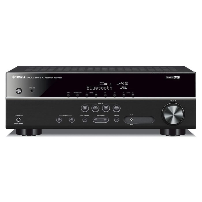 Yamaha RX-V381 5.1-Channel AV Receiver With Bluetooth/HDCP2.2 and Polk TSi100 Bookshelf Speakers - Pair (Cherry)