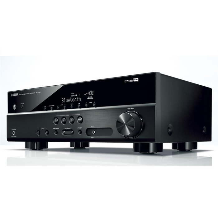 Yamaha RX-V381 5.1-Channel AV Receiver With Bluetooth/HDCP2.2 and Polk TSi100 Bookshelf Speakers - Pair (Cherry) N2