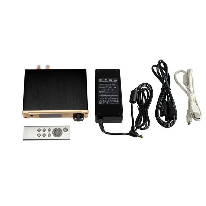 SMSL Q5 Pro Pure Digital HiFi Amplifier USB Fiber Coaxial Optical Audio Power Golden N2