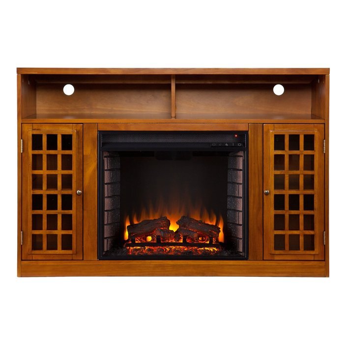 50" Electric Fireplace with Cabinet , TV Media Stand Console - Pine N4