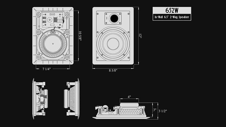 82W Silver Ticket In-Wall In-Ceiling Speaker with Pivoting Tweeter (8 Inch in-wall) N46
