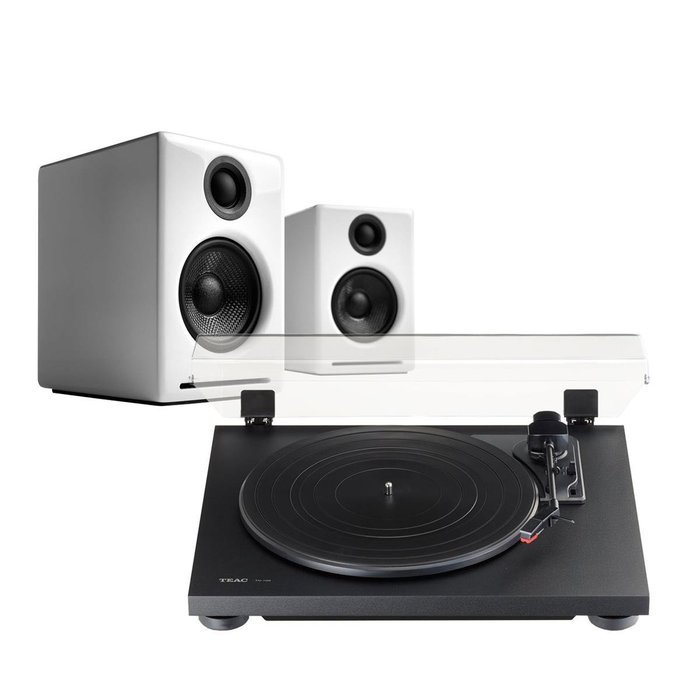 TEAC TN-100 Turntable and Audioengine A2+ Powered Speaker Package (Black/White)