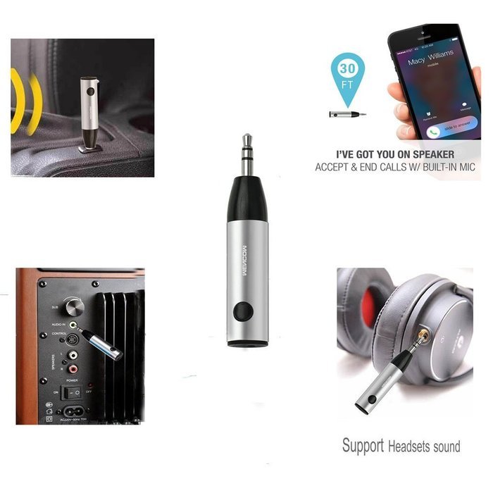 Bluetooth 4.1 Receiver, ACLOOK Hands-Free Car Kits, Mini Wireless Bluetooth Adapter for Home/Car Audio System... N4