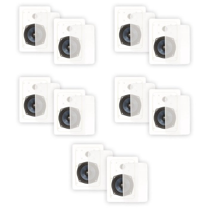 Blue Octave BDW52 In Wall Speakers 2 Way Home Theater Surround Sound 5 Pair Pack