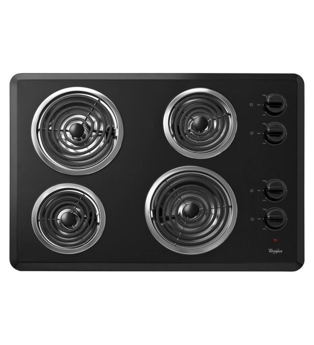 Whirlpool WCC31430AB 30" Black Electric Coil Cooktop