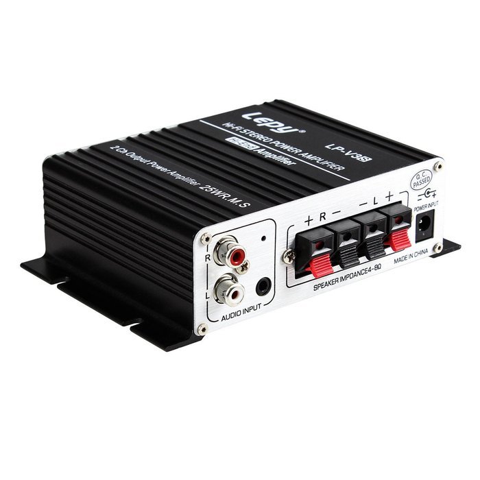 Lepy LP-V3S 25Wx2 RMS High Fidelity Stereo Digital Audio Amplifier for iPhone Computer MP3 etc.Black N2