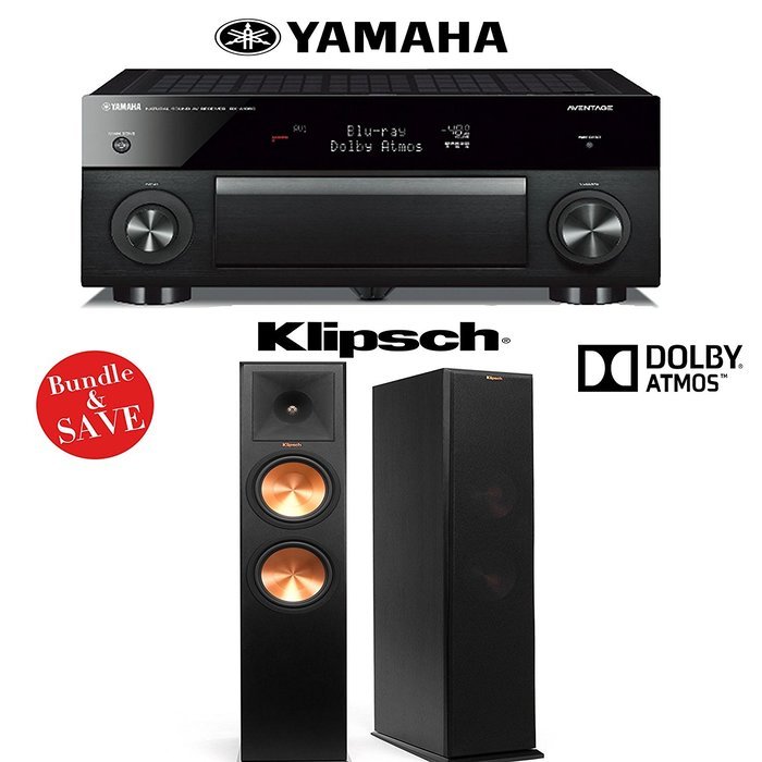 Yamaha RX-A1060BL AVENTAGE 7.2-Channel Dolby Atmos Network A/V Receiver + (1) Pair of Klipsch RP-280FA Dolby Atmos...