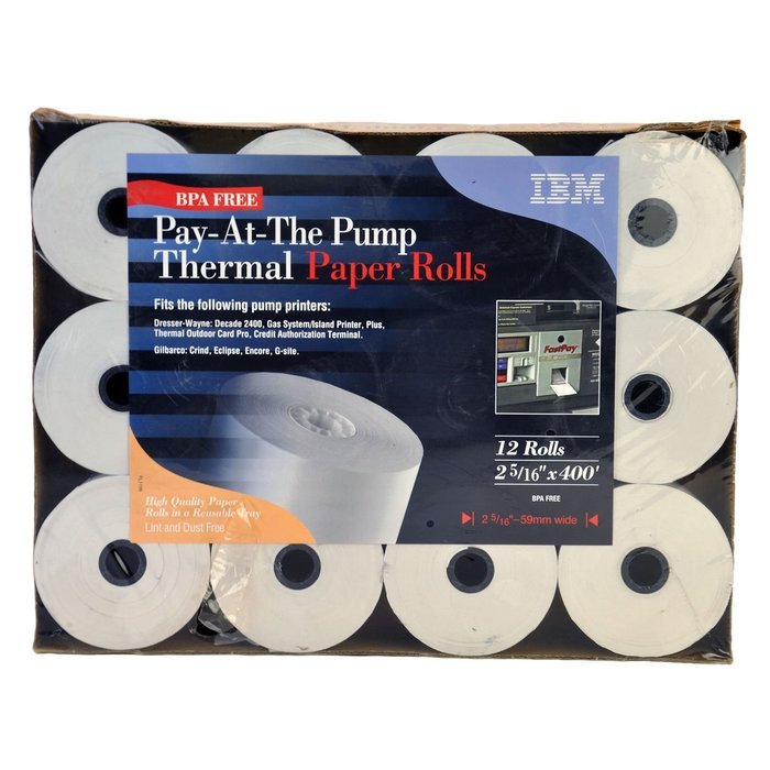 Pay-At-The Pump Thermal Paper Rolls - 12 ct.