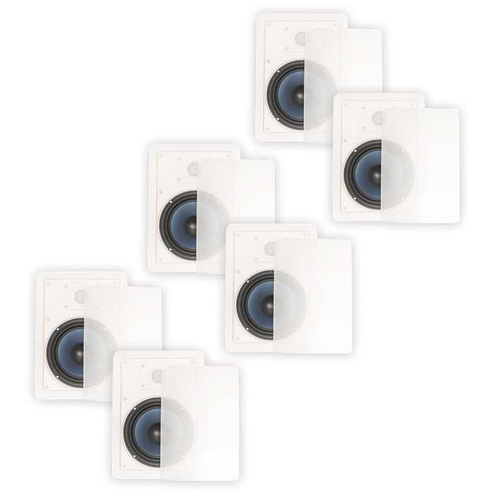Blue Octave LW62 In Wall 6.5" Speakers Home Theater Surround Sound 2-Way 3 Pair Pack