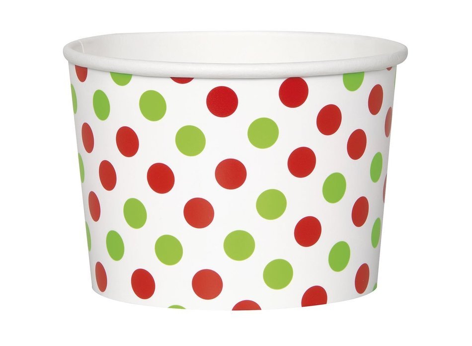 Red and Green Polka Dot Holiday Cupcake Kit for 24 N7
