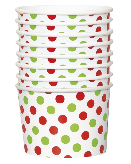 Red and Green Polka Dot Holiday Cupcake Kit for 24 N8