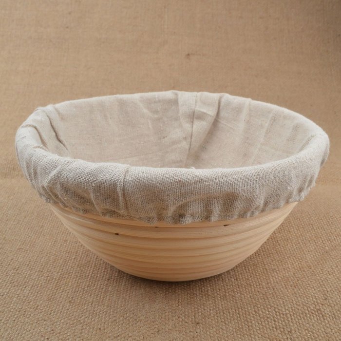 1 x 18cm/7" Round Banneton Brotform Sourdough Dough Proofing Proving Rattan Bread Basket With Linen Liner New