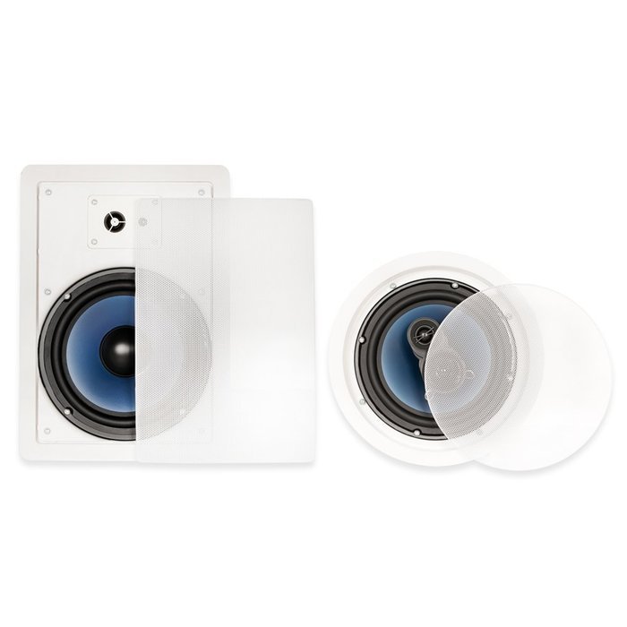Blue Octave RH-835 In Wall and In Ceiling 8" Speakers Home Theater Surround Sound 5 Speaker Set N2
