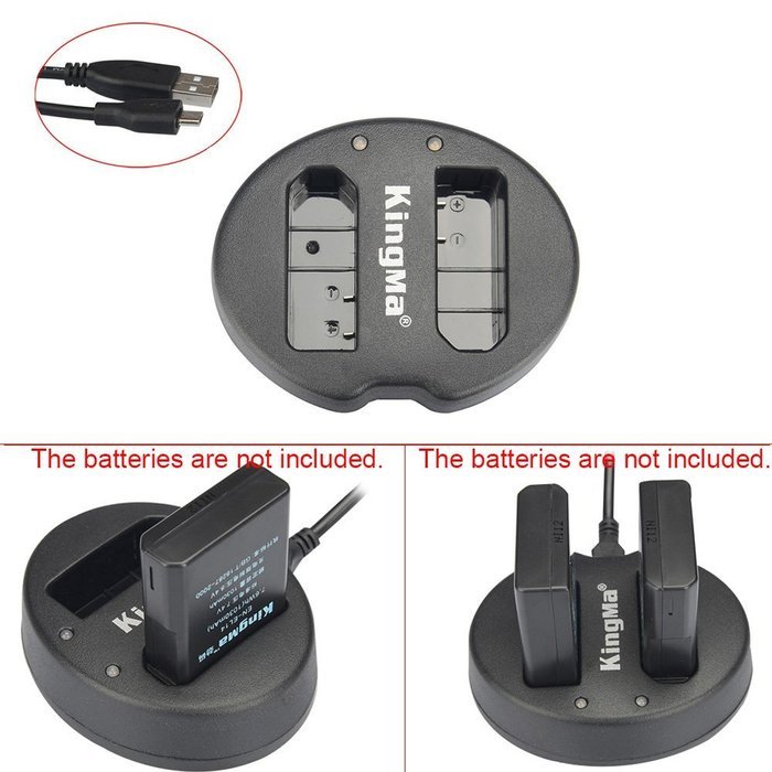 Andoer KingMa Dual 2-Channel ENEL14 Battery Charger for Nikon D3100 D3200 D5100 P7100 P7000 N10