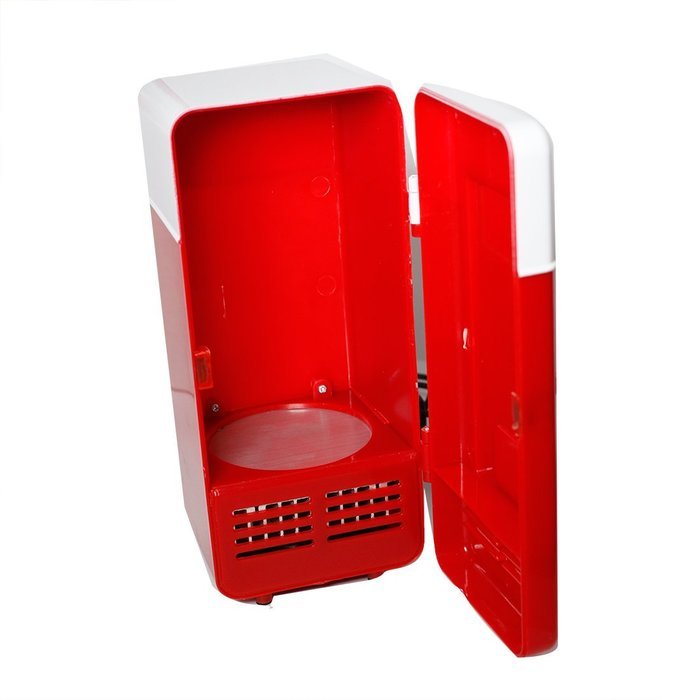Mini USB Fridge Desktop Drink Cooler and Warmer with LED Light Creative Gifts N2