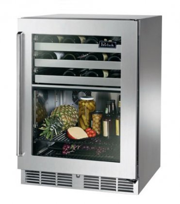 Perlick HP24CS3R Indoor-use 24" Dual Zone Signature Series 5.0 cu.ft. Capacity Refrigerator / Wine Reserve with...