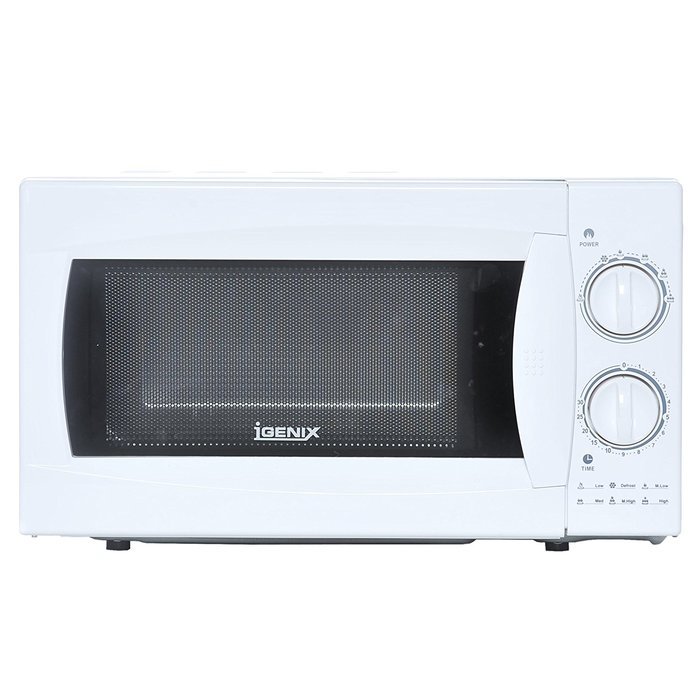 Igenix Jun11 20L White Manual Microwave S/Stl Cavity 800W N5