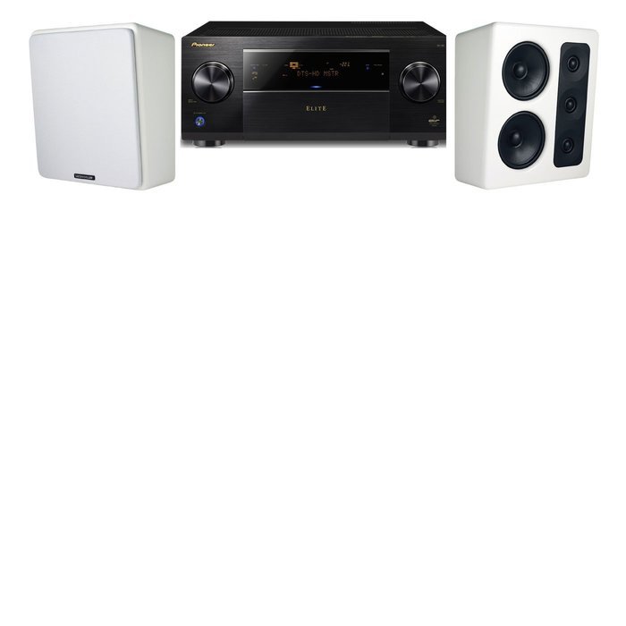 M&K Sound MP300 White Monitor Speaker 2.0 Pioneer Elite SC-89