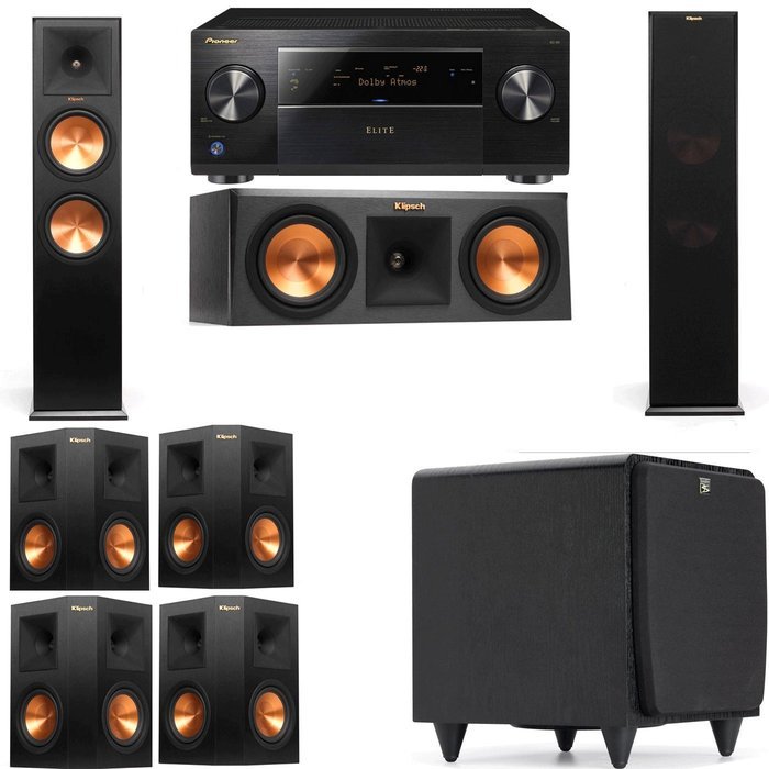 Klipsch RP-280F Tower Speakers-RP-250C-SDS12 -7.1-Pioneer Elite SC-85