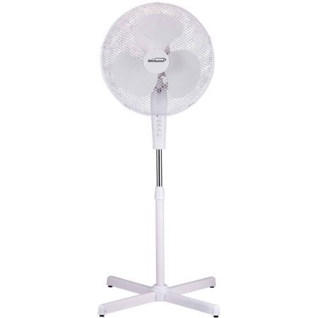 Brentwood 16" Oscillating Stand Fan, Silver Finish | F-16SMW