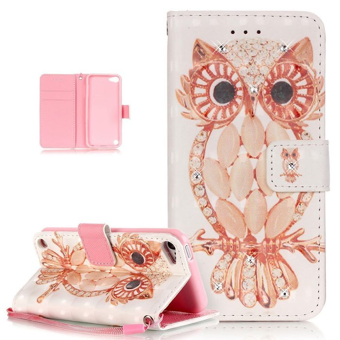 iPod Touch 6 Case,iPod Touch 5 Case,ikasus Shiny Glitter Diamond Colorful Art Painted PU Leather Flip Wallet Pouch... N5