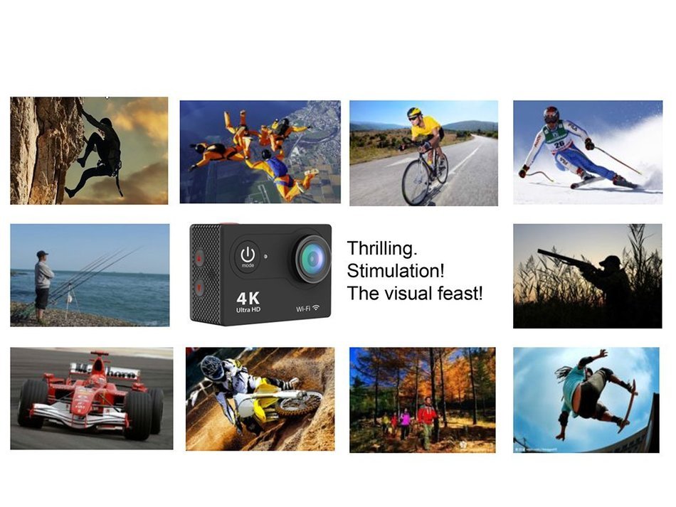 M&T - 4K Ultra HD WIFI Action Camera, Underwater Waterproof Diving Camcorder, Helmet Camera with 170 Degree Wide... N2