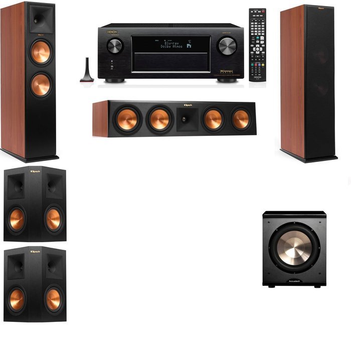 Klipsch RP-280F Tower Speakers CH-PL-200-5.1-Denon AVR-X4100W