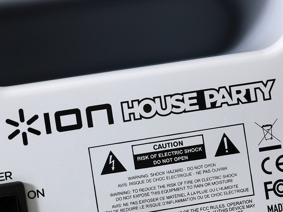 ION House Party Portable Sound System with Built-In Light Show (white) N4
