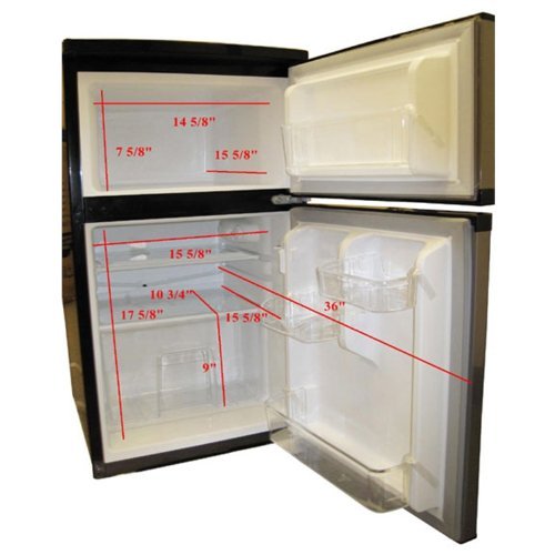 Sunpentown Energy Star 3.2-Cu Ft Double Door Refrigerator with Silver Door N2