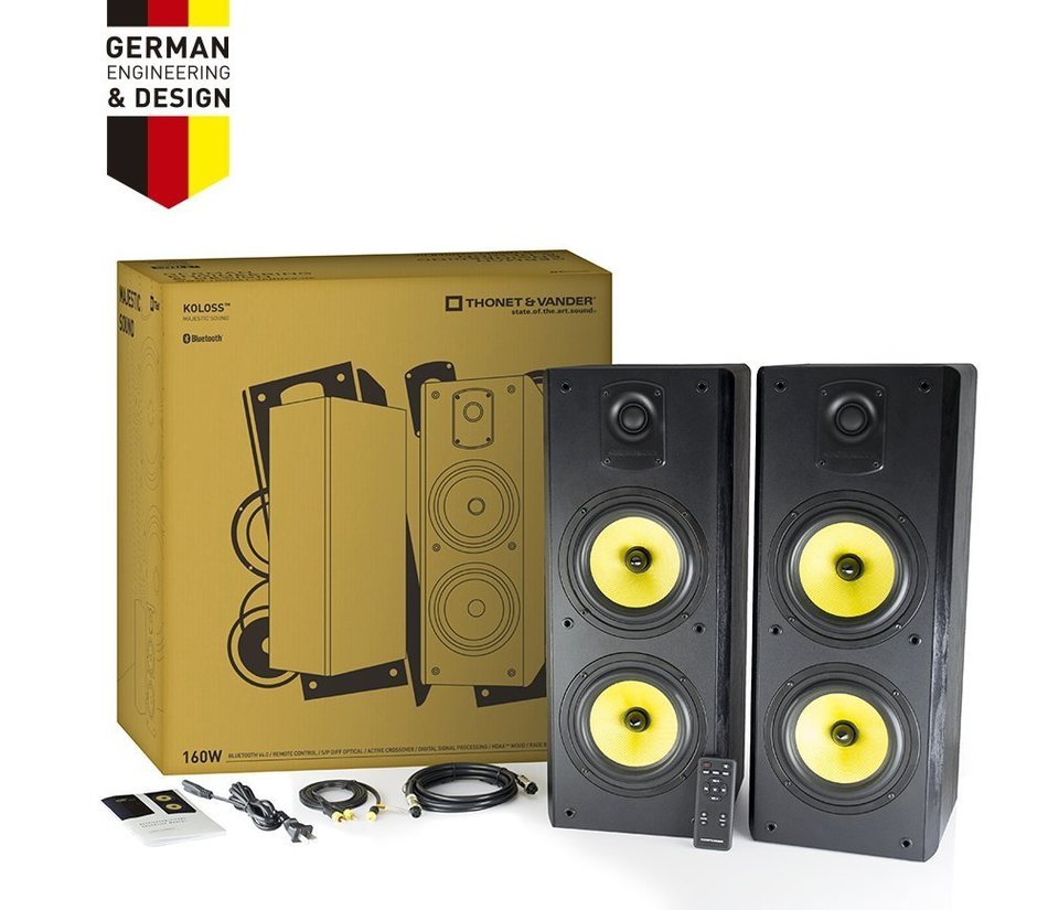 Thonet and Vander Koloss 2.0 800 Watts Wood Hi-Fi Bluetooth 4.0 Speakers with Integrated Amplifier, 3.5mm Stereo... N2